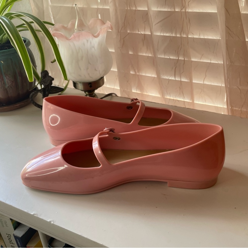 Melissa Pink Glossy Mary Jane Flats - Picture 3 of 8